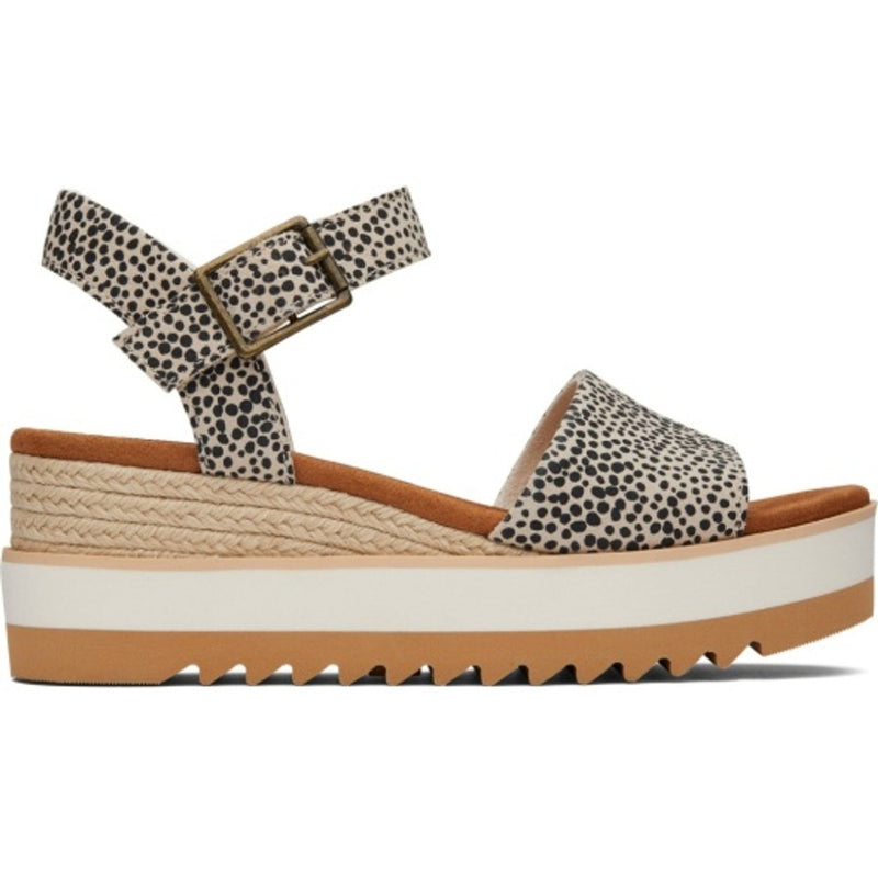 TOMS - Womens Diana Sandal - Macadamia Mini Cheetah Suede