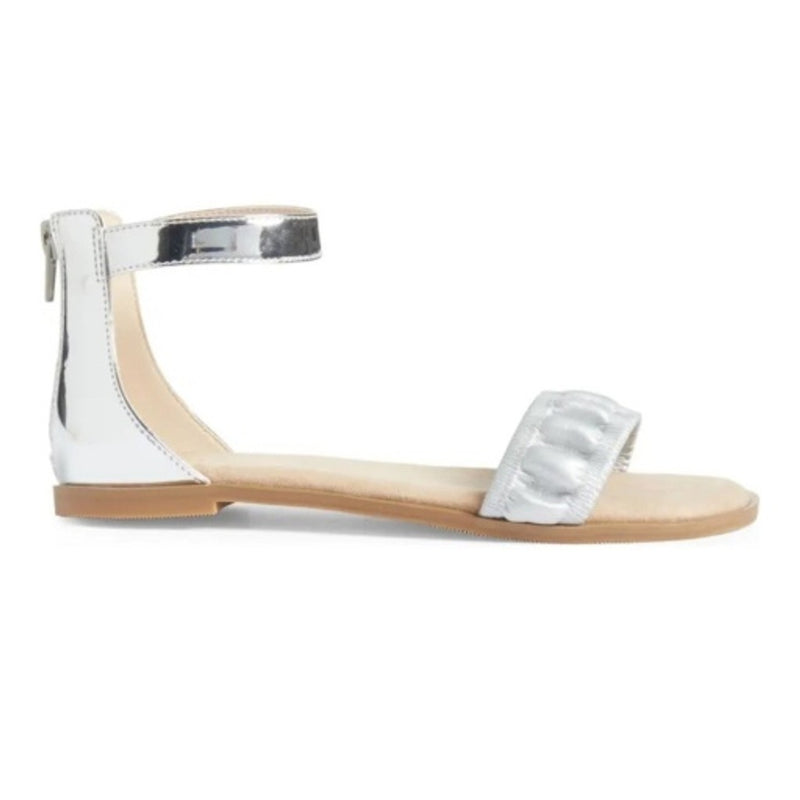 Yosi Samra - Kids Miss Cambelle Ruffle Sandal in Silver Kids