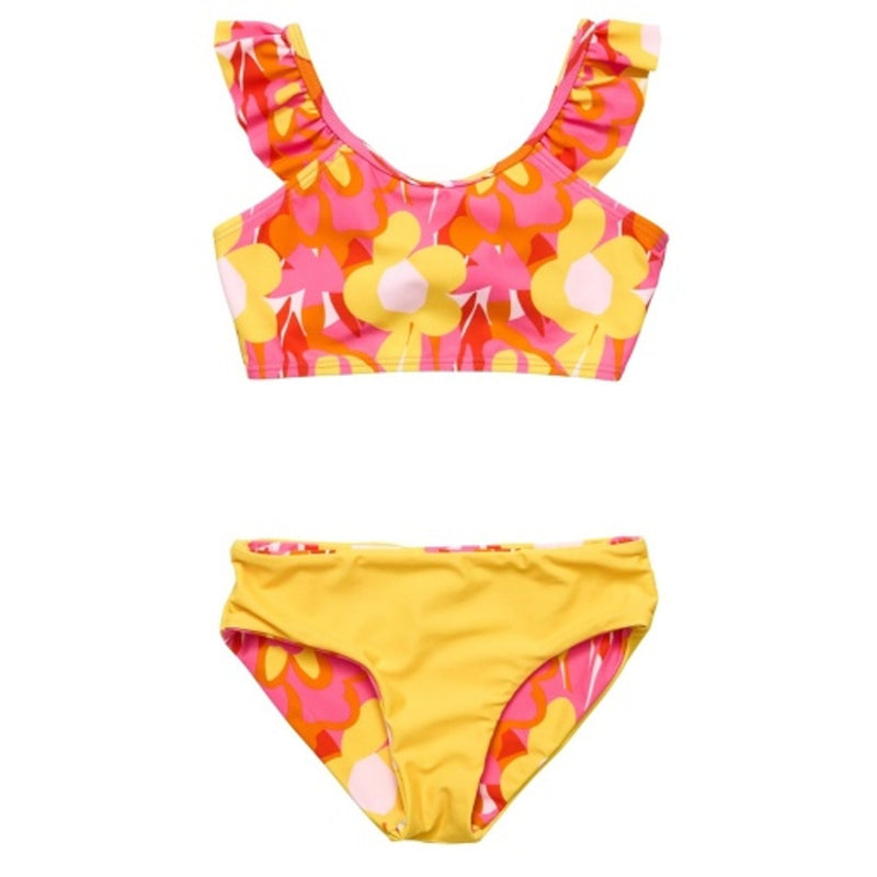 Snapper Rock - Girls Pop of Sunshine Frill Crop Bikini