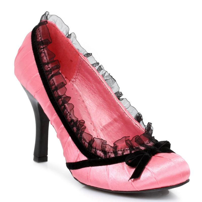 Ellie Shoes - 4" Heel Satin Pump with Velvet Bow