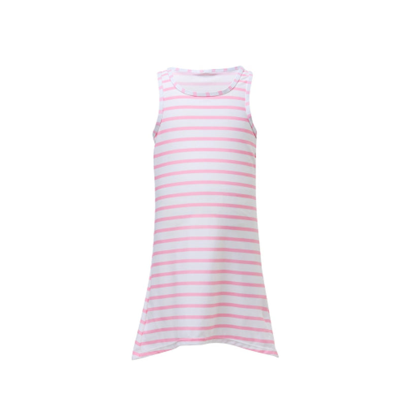 Snapper Rock - Girls Pink/White Stripe Swim Dress