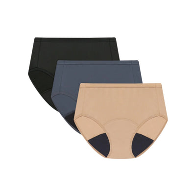 Hanes - Womens Comfort Period. Women's Period Underwear Briefs Pack 3-Pack Light Bladder Leak Protection