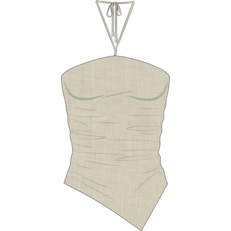 Onia - Womens Air Linen Asymmetrical Halter Top