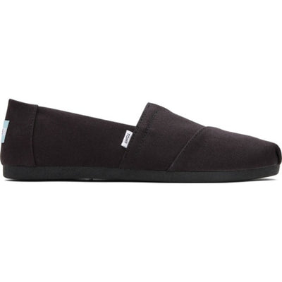 TOMS - Womens Alpargata Classic - Black/Black Wide Width Recycled Cotton Canvas