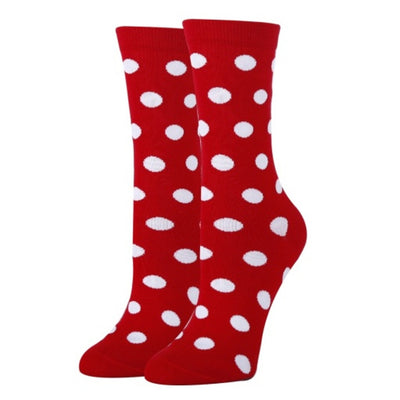 Oooh Yeah - Womens Polka Dot Crim-Spirit-Womens Crew Socks