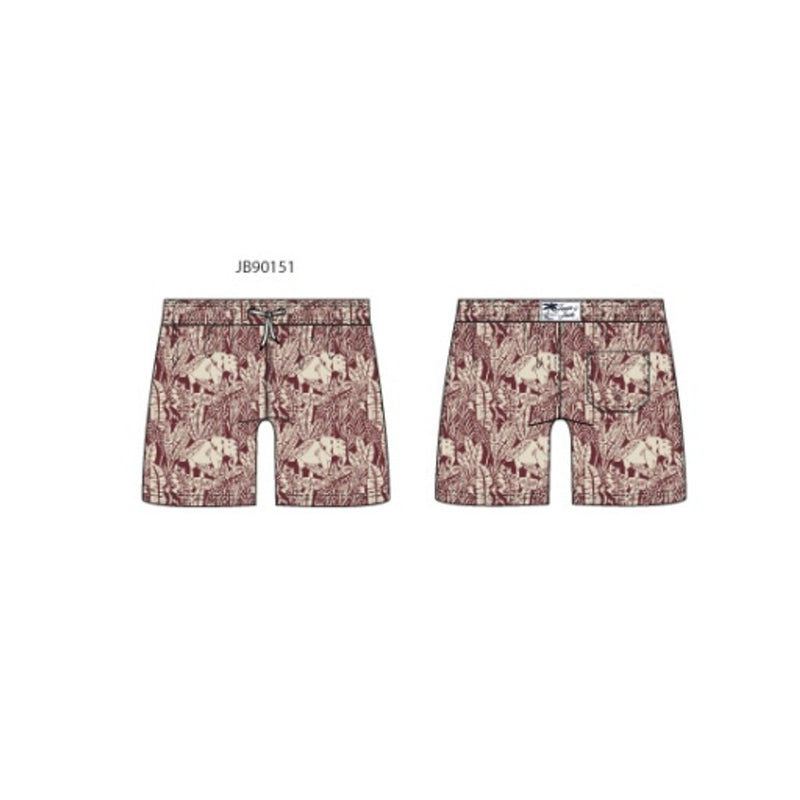 Janie and Jack - Boys with Burgundy Elephant Swim Trunk Sm2