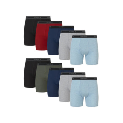 Hanes - Mens Cotton Boxer Briefs 10-Pack