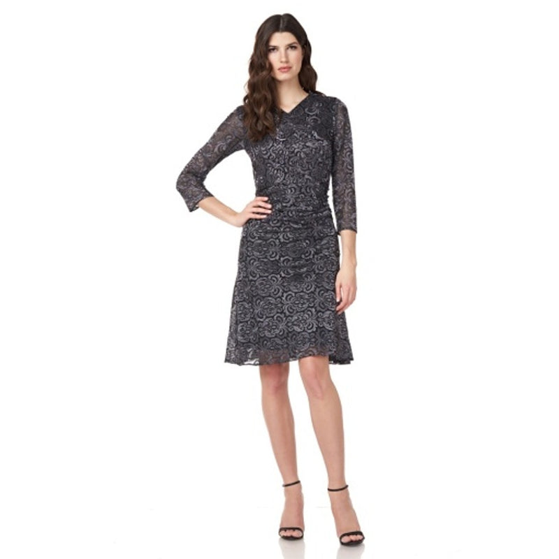 JS Collections - Womens 3/4 Slv Embroidered Cocktail