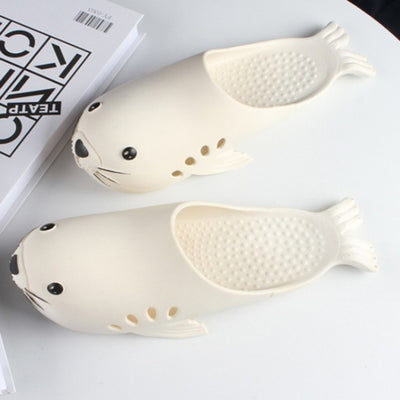 Oooh Yeah - Unisex Sea Lion Beige Silly Slides- Unisex