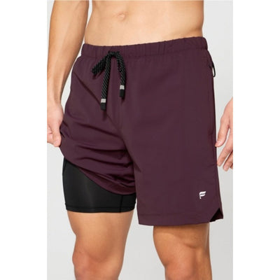 Fabletics - Mens the 7" One Short (Lined) - Oxblood