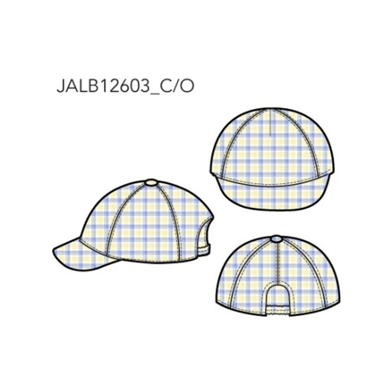 Janie and Jack - B Blue Yellow Plaid Dobby Ball Cap E2