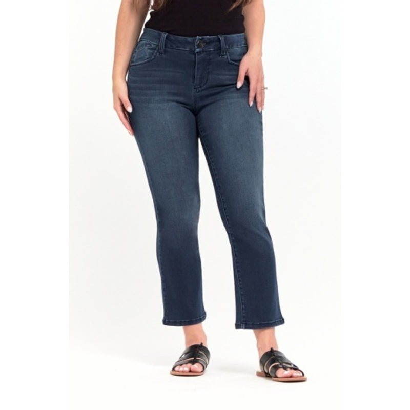 1822 Denim - Womens Petite 24" Better Butter Mid-Rise Slim Straight