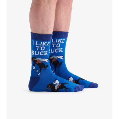 Little Blue House - I Like to Buck Mens Crew Socks