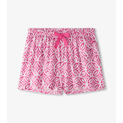 Little Blue House - Unisex Pink Lotus Mandala Pj Shorts in a Bag