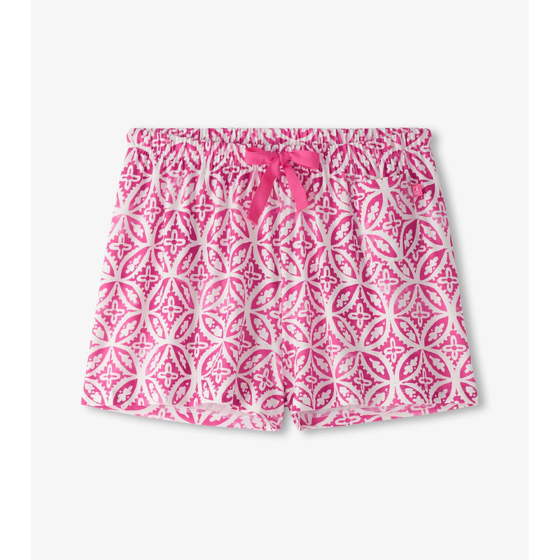 Little Blue House - Unisex Pink Lotus Mandala Pj Shorts in a Bag