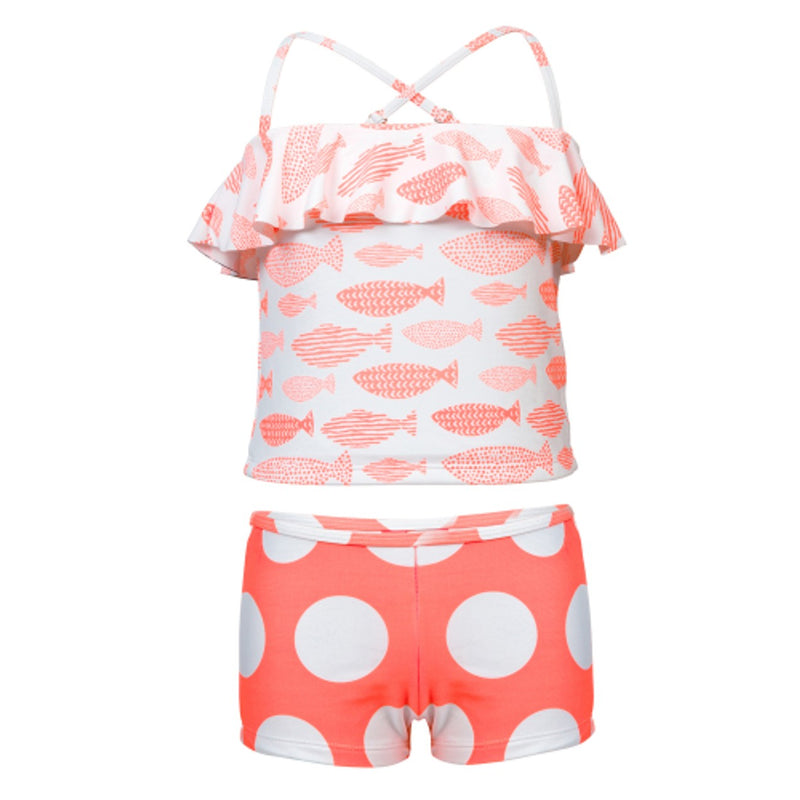 Snapper Rock - Girls Spotty Fish Tankini