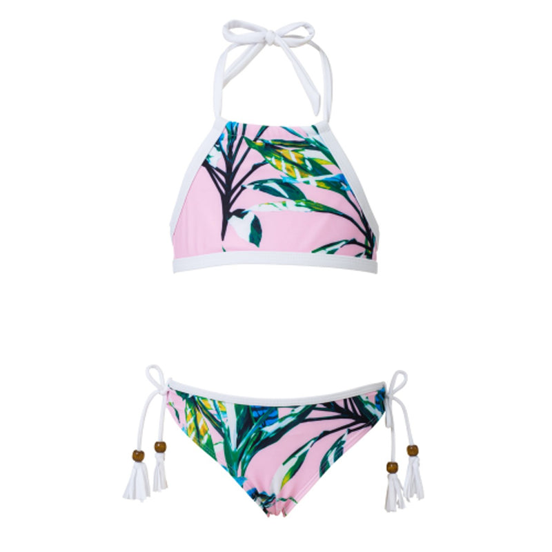 Snapper Rock - Girls Royal Palm Halter Bikini