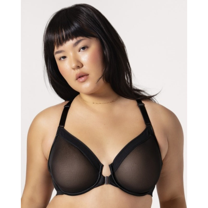 Ariela - Womens Sheer Mesh Front Close Racerback Unlined