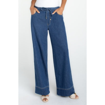 Liverpool Los Angeles - Womens Tie Waist Wide Leg 30" Inseam