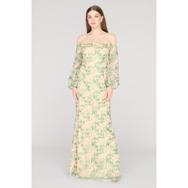 JS Collections - Womens Seema Long Sleeve Mermaid Gown