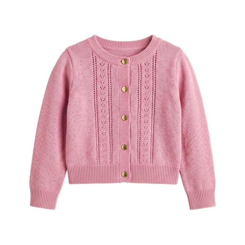 Hope & Henry - Girls Organic Pointelle Cardigan Sweater