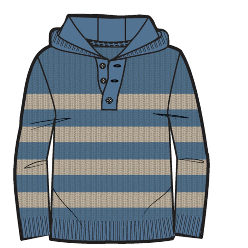 Hope & Henry - Boys Organic Henley Sweater Hoodie
