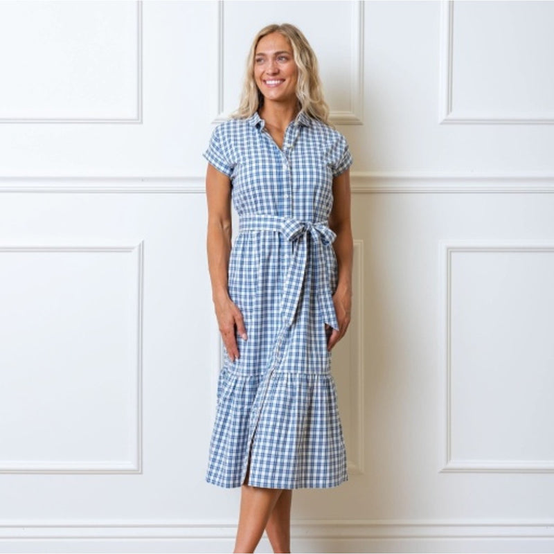 Hope & Henry - Womens Button Front Organic Maxi Dress