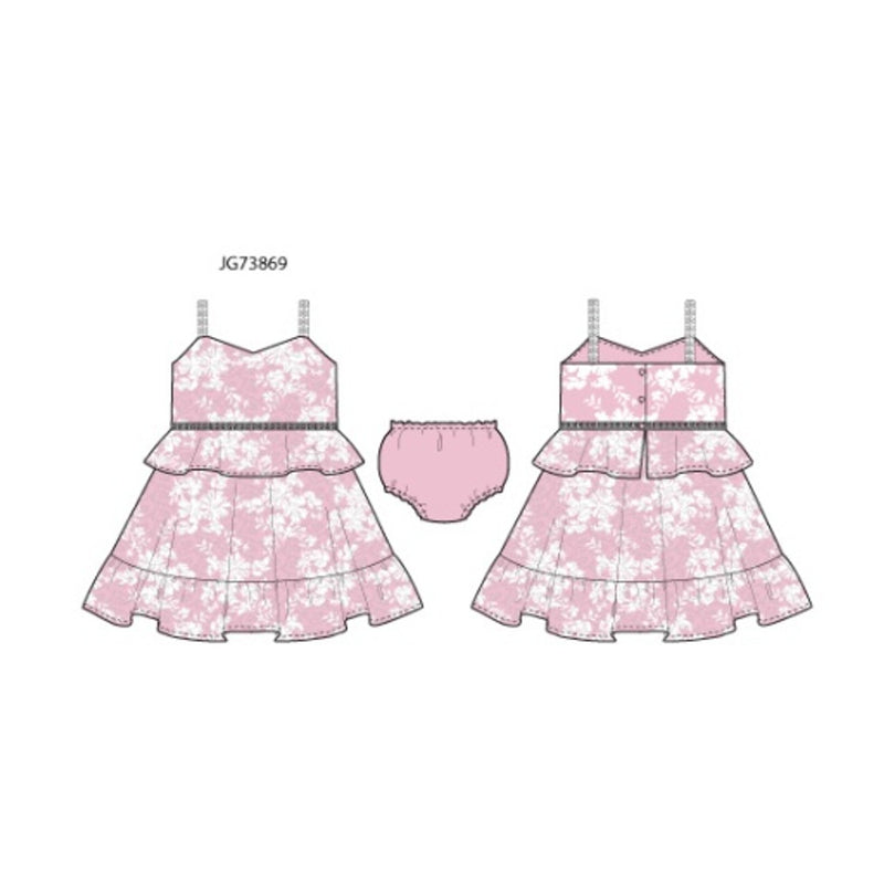 Janie and Jack - Girls with Pnk Flrl Lace Pep Dress Pink