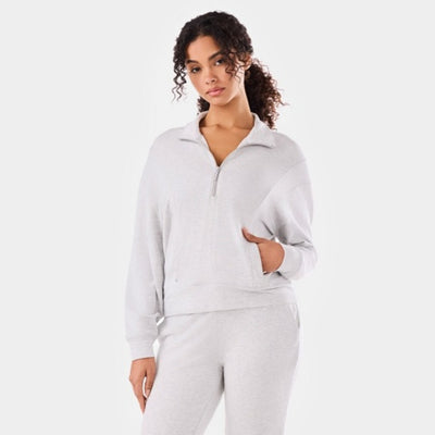 Thirty Three Threads - Unisex 3/4 Zip Cozy Fleece Pullover Ash