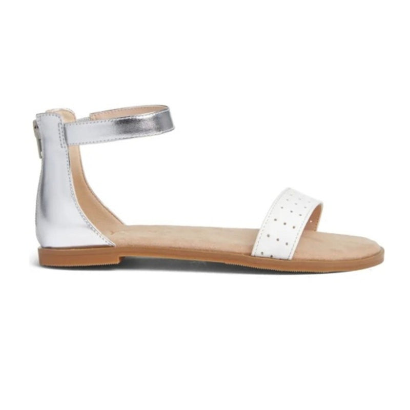 Yosi Samra - Kids Miss Cambelle Sandal in White & Silver Kids