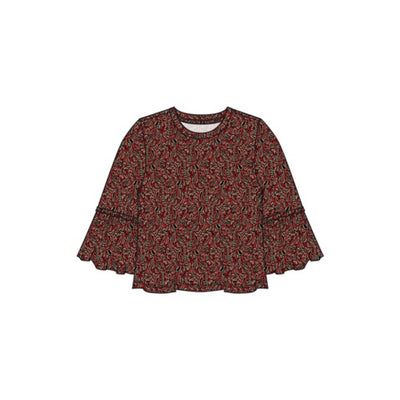 Liverpool Los Angeles - Womens Jewel Neck Flared Half Slv Knit Top