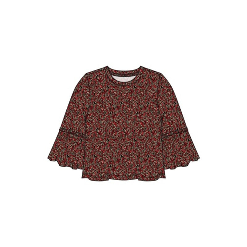 Liverpool Los Angeles - Womens Jewel Neck Flared Half Slv Knit Top