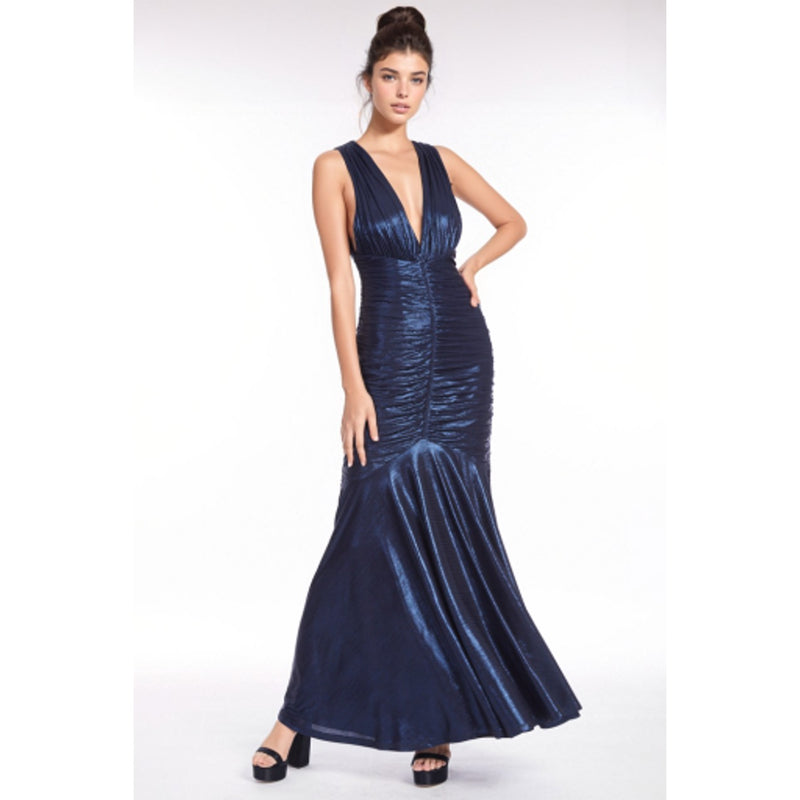 Badgley Mischka - Womens Lame Gown