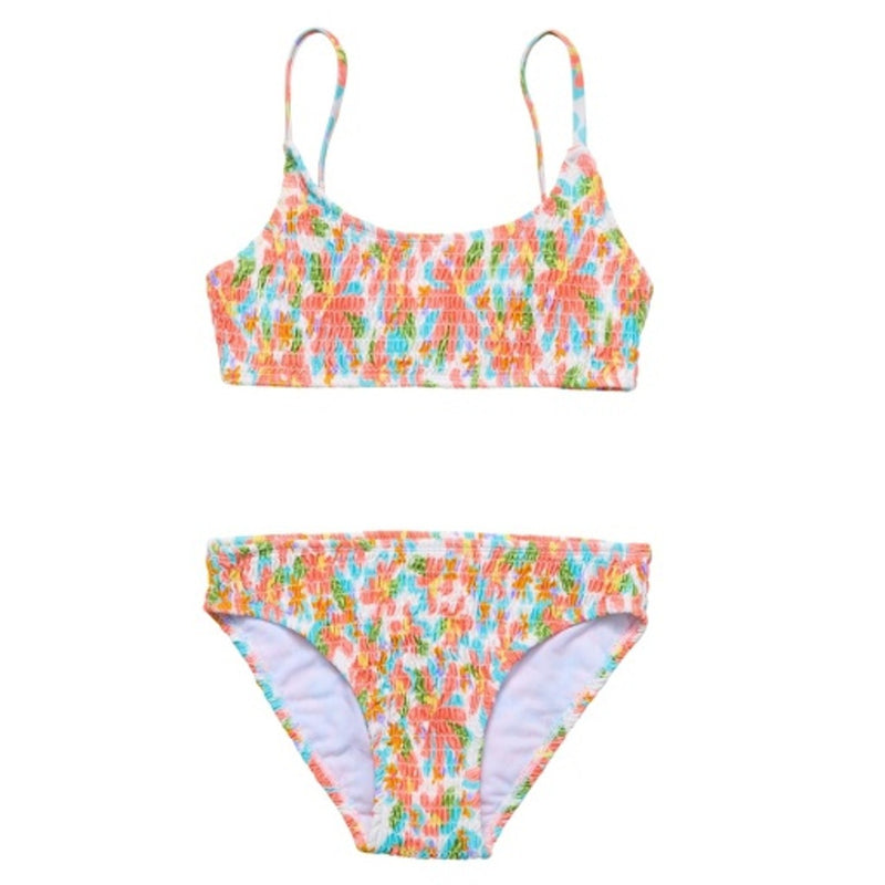 Snapper Rock - Girls Hawaiian Luau Sustainable Shirred Bikini