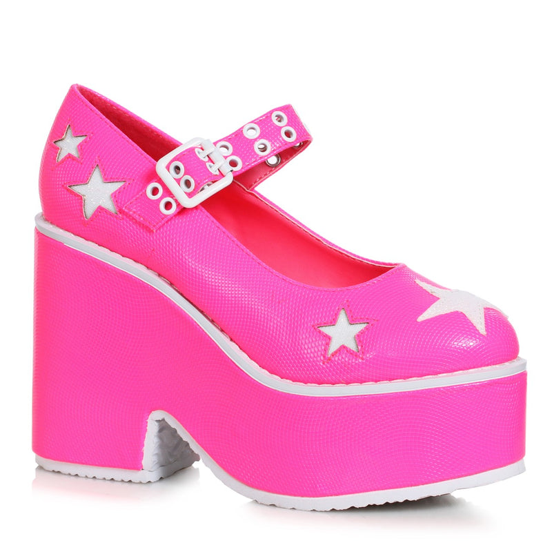 Ellie Shoes - 4 " Mary-Jane Wedge with Star Cutout