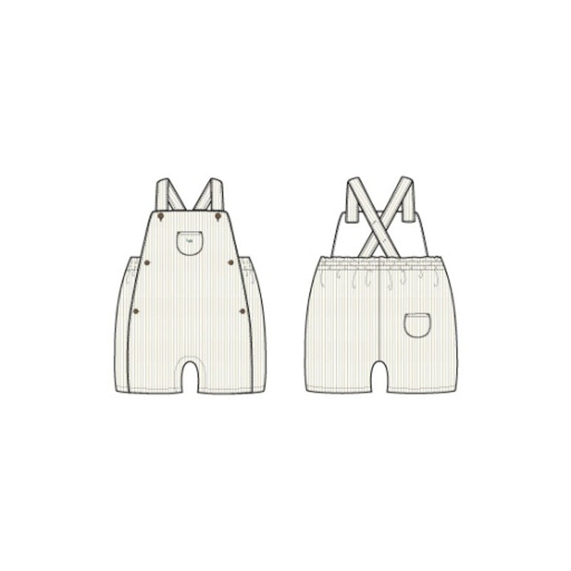 Janie and Jack - B with Taupe Microstripe Whale Pkt Overall Smr0