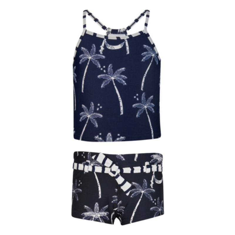 Snapper Rock - Girls Midnight Palm Tankini