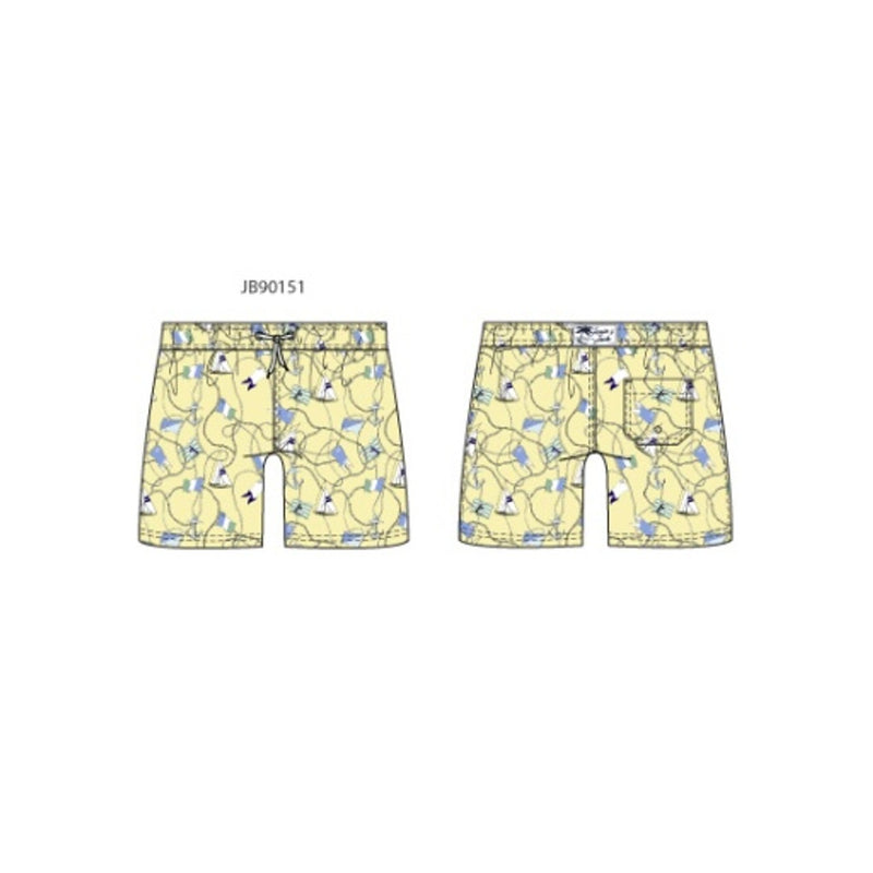 Janie and Jack - Boys with Yellow Sailboat Swim Trunk E2