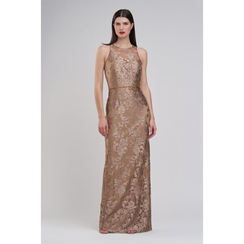 JS Collections - Womens Avalon Halter Column Gown