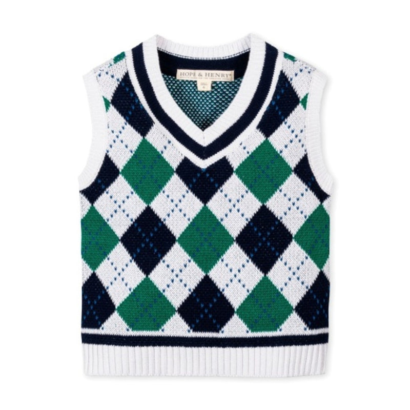 Hope & Henry - Boys Organic Argyle Sweater Vest