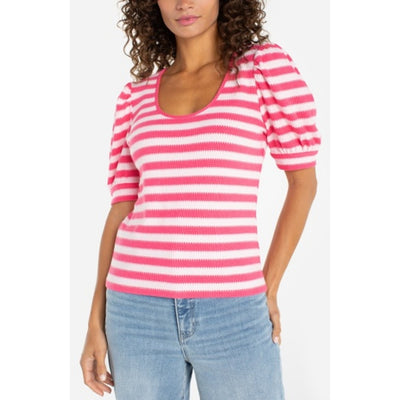 Liverpool Los Angeles - Womens Half Sleeve Scoop Neck Knit Top