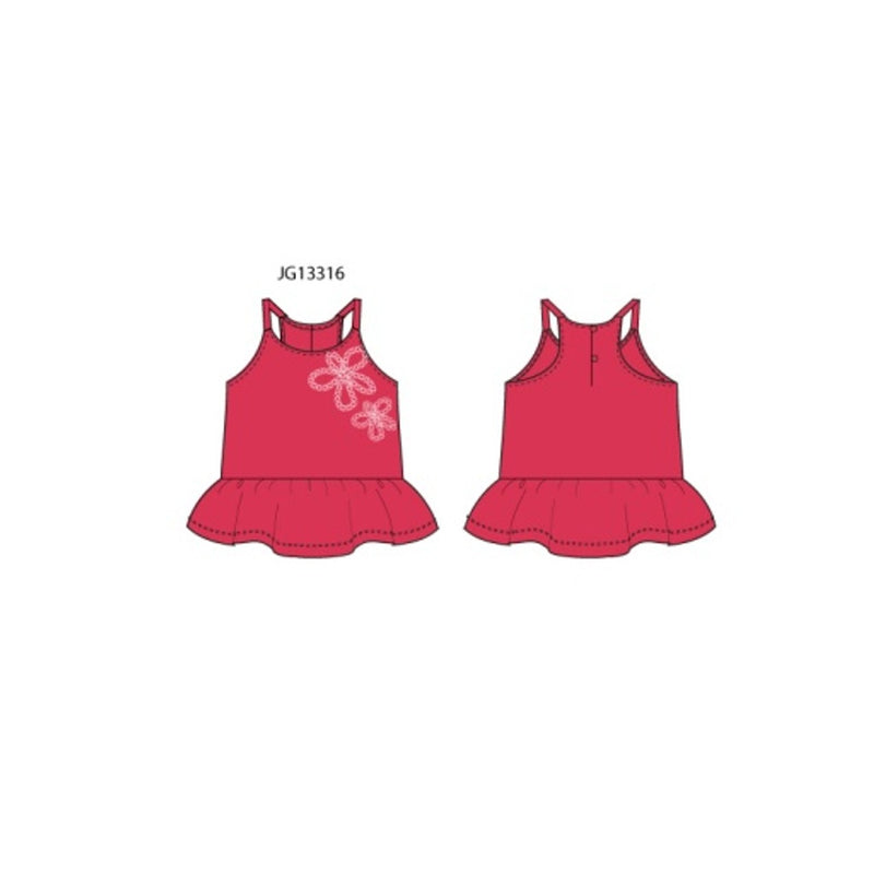 Janie and Jack - Girls K Red 3d Flwr Peplum Top Sm0