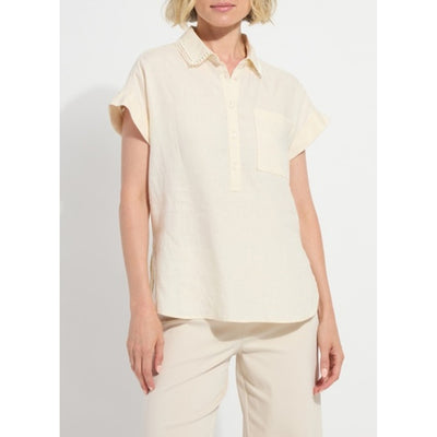 Lysse - Womens Althea Embroidered Collar Linen Shirt