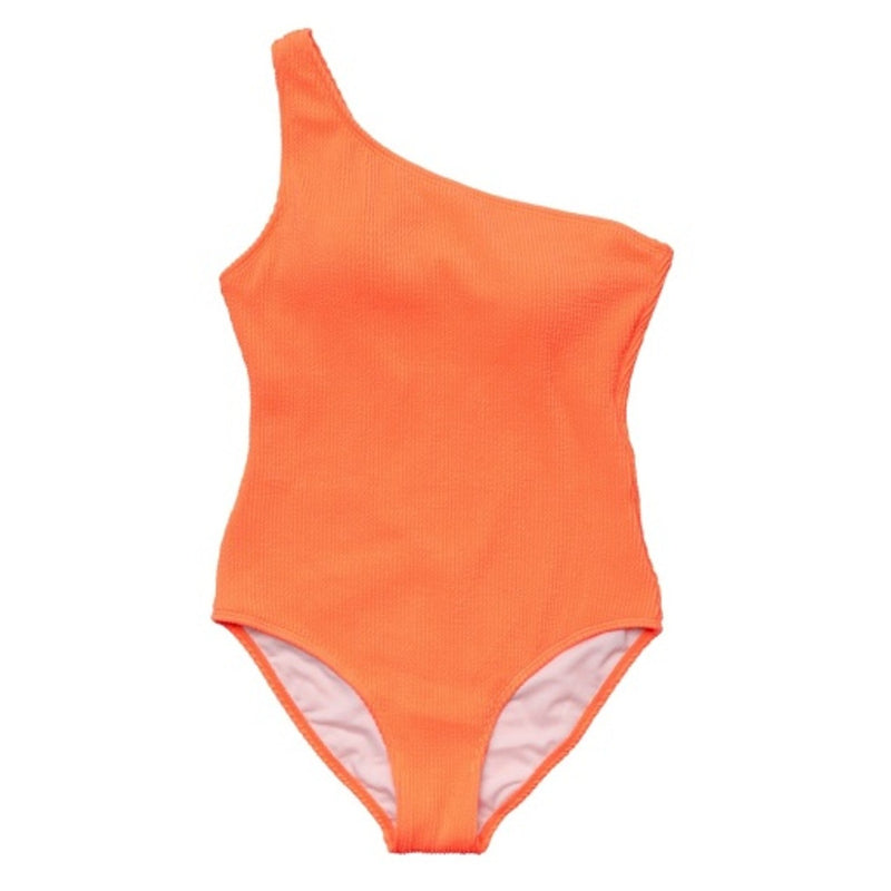 Snapper Rock - Womens Ladies Tangerine One Shoulder Swimsuit