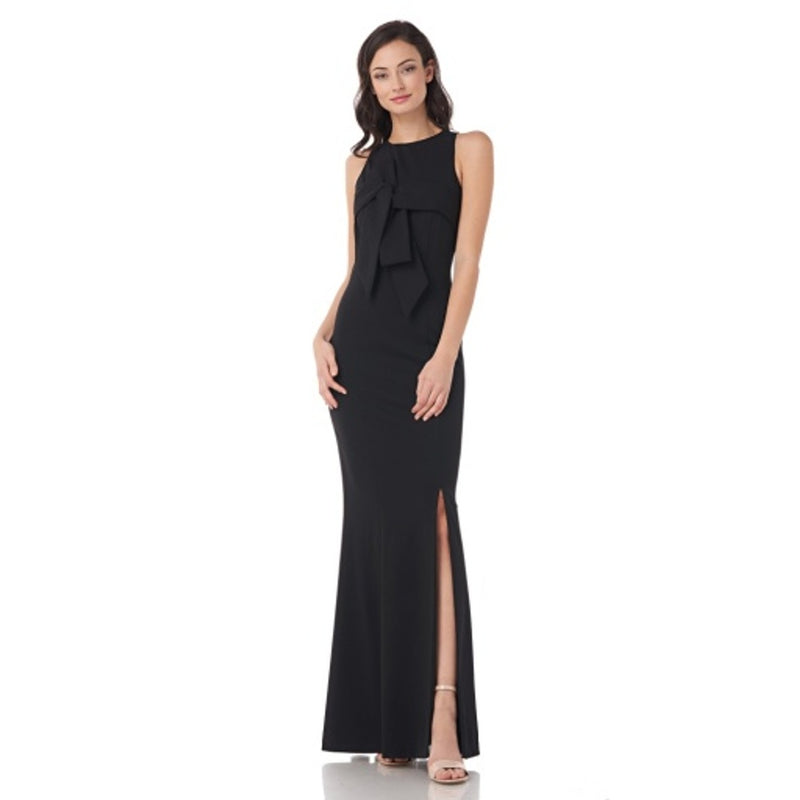 JS Collections - Womens Halter Gown with Oversized Bow