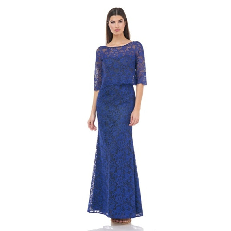 JS Collections - Womens Embroidered Lave Popover Gown