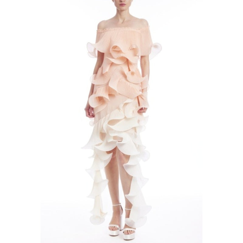 Badgley Mischka - Womens Ombre Hi-Lo Ruffle