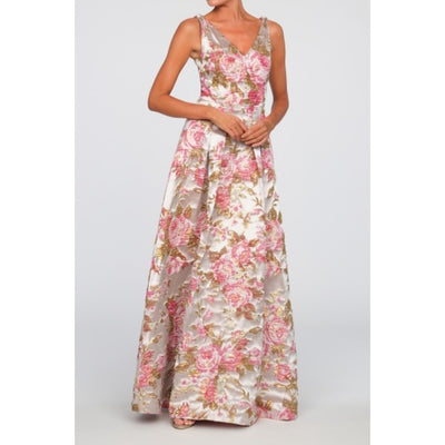JS Collections - Womens Madge V Neckline Gown