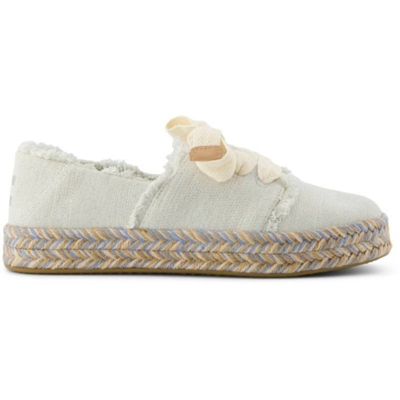 TOMS - Womens Carolina Lace Up - White Onyx Textured Denim/Fray