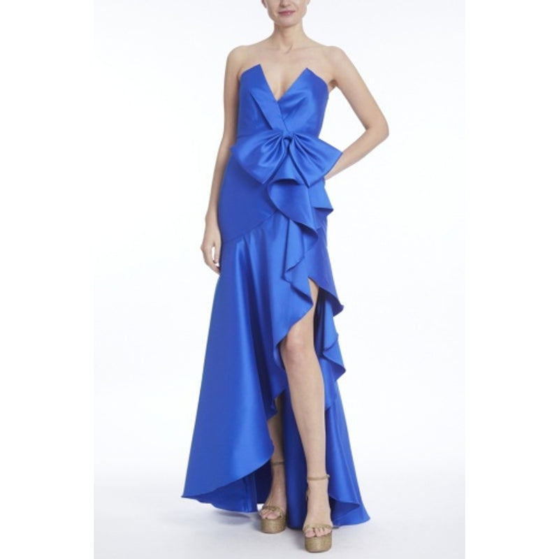 Badgley Mischka - Womens Strpls Ruffle Gown